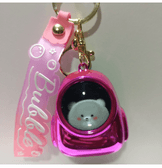 Çantalı kedi pembe ışıklı lüks anahtarlık