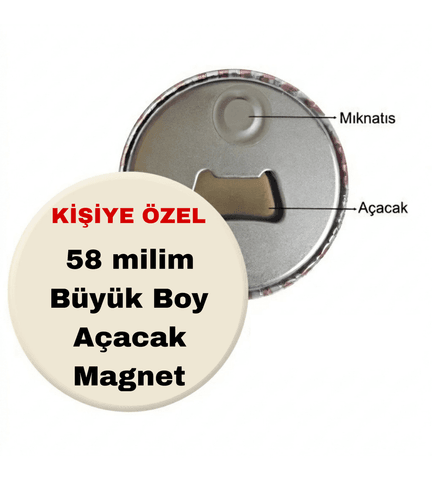 Kişiye özel 10 adet açacak magnet, Büyük boy kaliteli baskı