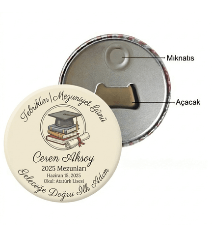 Kişiye özel 10 adet açacak magnet, Büyük boy kaliteli baskı