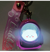 Çantalı kedi pembe ışıklı lüks anahtarlık