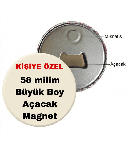 Kişiye özel 5 adet açacak magnet, Büyük boy kaliteli baskı
