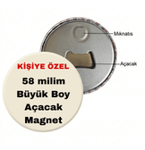 Kişiye özel 5 adet açacak magnet, Büyük boy kaliteli baskı