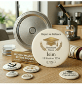 Kişiye özel 10 adet rozet magnet, Büyük boy kaliteli baskı