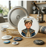 Kişiye özel 5 adet rozet magnet, Büyük boy kaliteli baskı