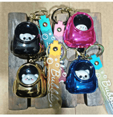 Çantalı kedi pembe ışıklı lüks anahtarlık