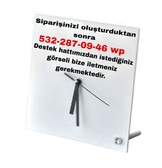Kişiye özel baskı cam masa saati hediyelik kaliteli