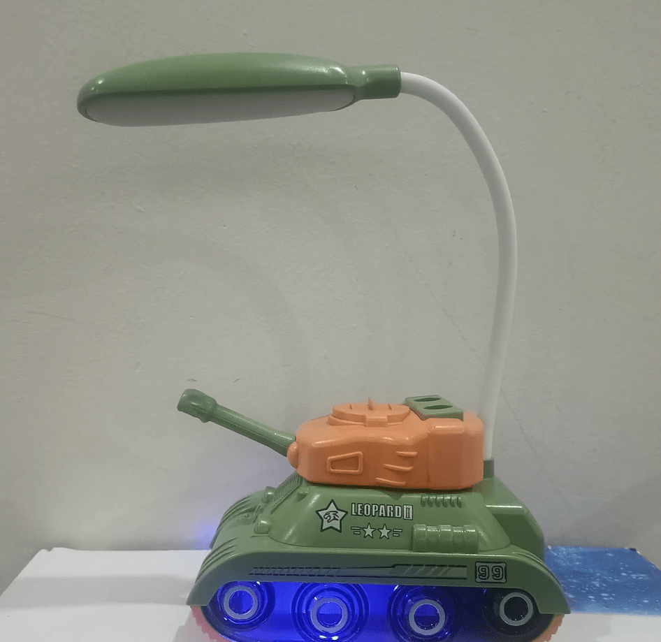 Tank turuncu - yeşil masa lambası, kalemlik