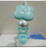 Minik astronot yeşil masa lambası, kalemlik, telefon tutucu