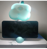 Minik astronot yeşil masa lambası, kalemlik, telefon tutucu