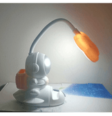 Minik astronot beyaz- pembemasa lambası, kalemlik, telefon tutucu