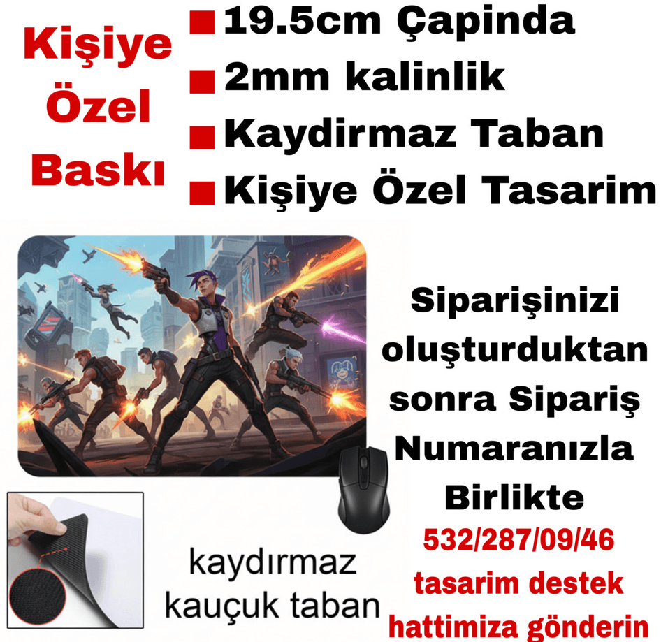 Kişiye özel baskı kaliteli dikdörtgen mousepad