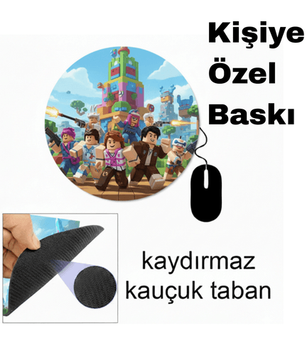 Kişiye özel baskı kaliteli yuvarlak mousepad