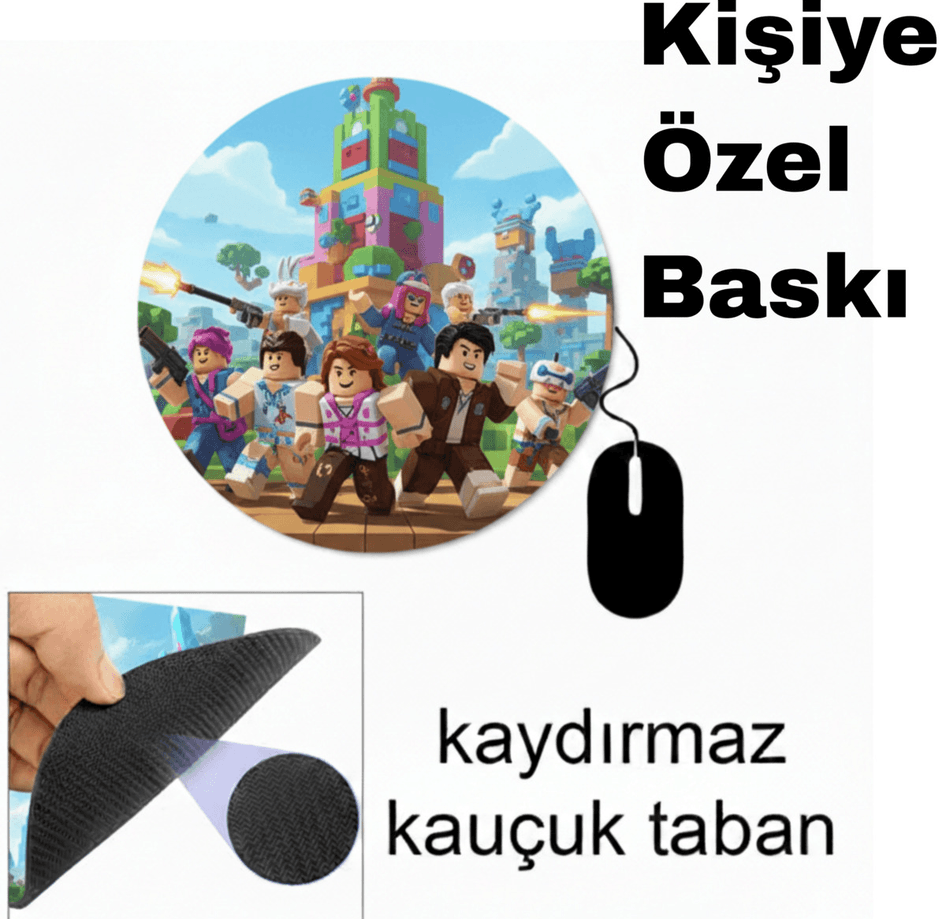 Kişiye özel baskı kaliteli yuvarlak mousepad