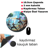 Kişiye özel baskı kaliteli yuvarlak mousepad
