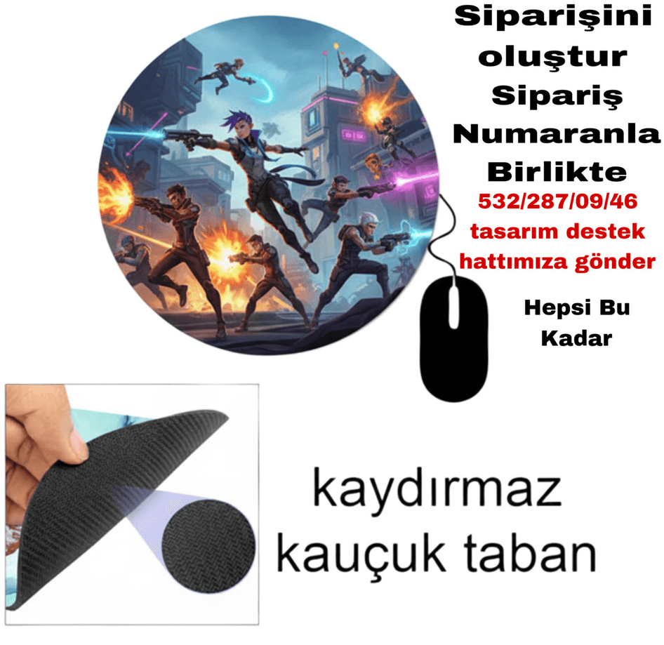 Kişiye özel baskı kaliteli yuvarlak mousepad