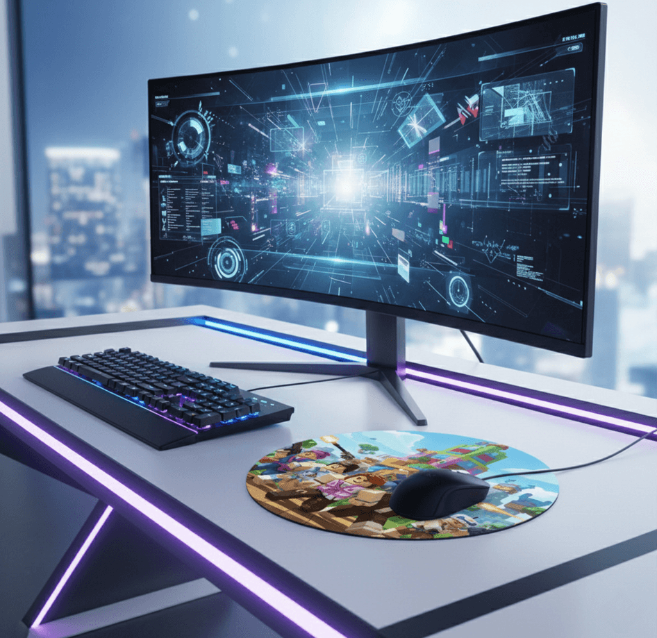 Kişiye özel baskı kaliteli yuvarlak mousepad