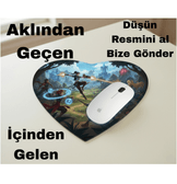 Kişiye özel baskı kalp şeklinde mousepad