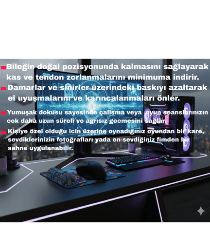 Kişiye özel baskı bilek destekli mouse pad