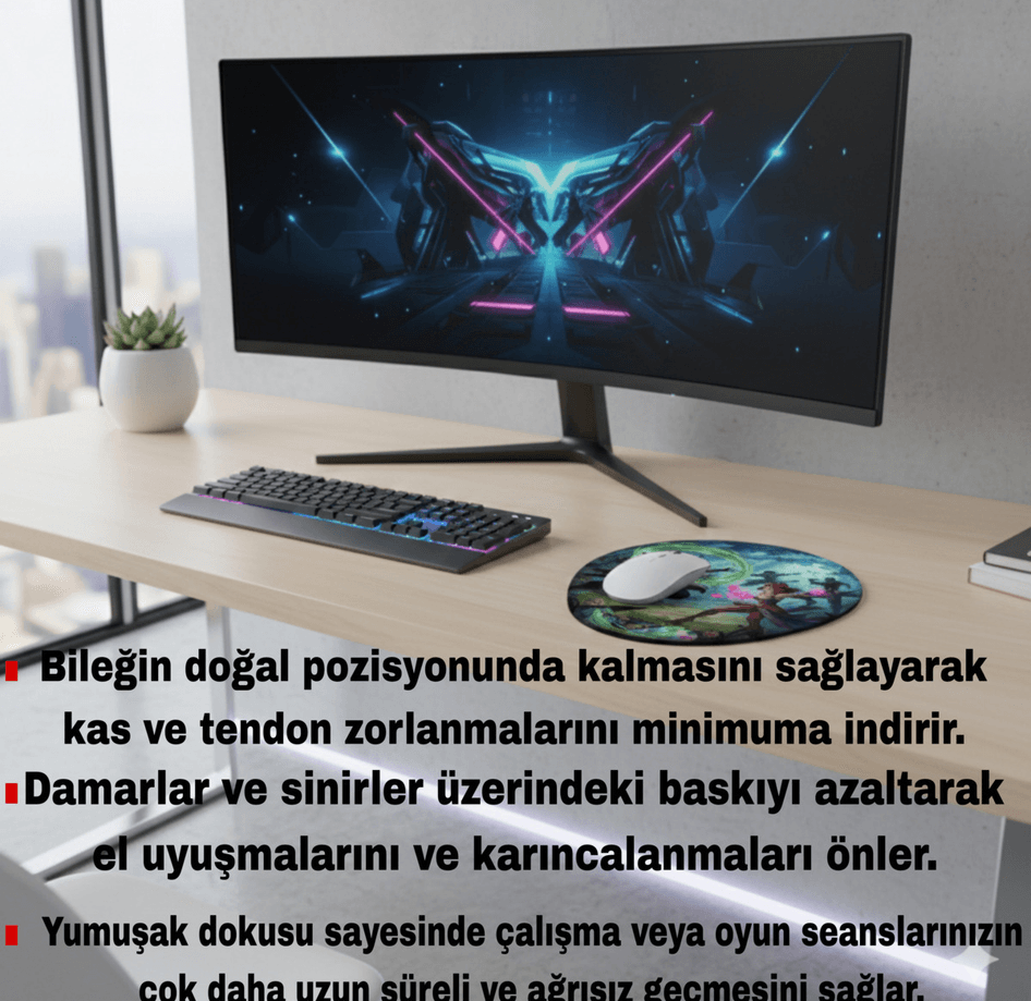 Kişiye özel bilek destekli mousepad