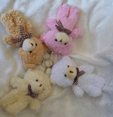 Sevimli krem peluş ayıcık anahtarlık çanta aksesuarı