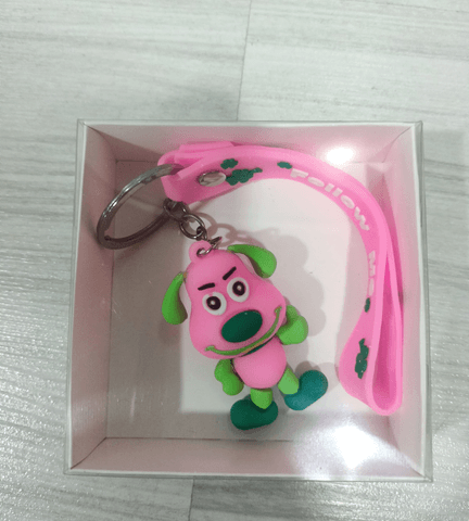 Sevimli köpek pembe silikon lüks anahtarlık çanta aksesuar