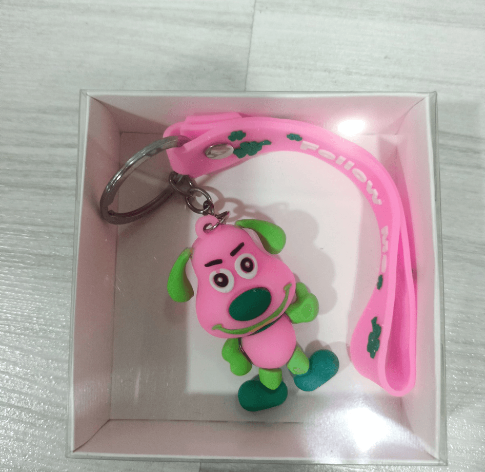 Sevimli köpek pembe silikon lüks anahtarlık çanta aksesuar