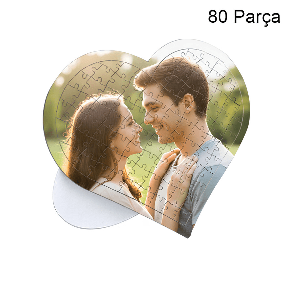 Kişiye özel fotğraflı kalp şeklinde puzzle