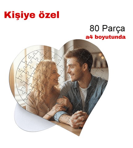 Kişiye özel fotğraflı kalp şeklinde puzzle