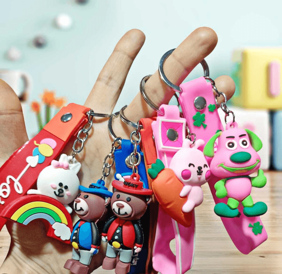 Sevimli köpek pembe silikon lüks anahtarlık çanta aksesuar