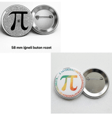 10 adet Pi günü Büyük boy foroğraf kağıdına baskı iğneli rozet