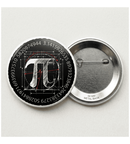 5 adet karısık Pi günü Büyük boy foroğraf kağıdına baskı iğneli rozet