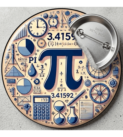 1 adet Pi günü Büyük boy foroğraf kağıdına baskı iğneli rozet