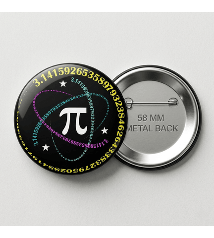 1 adet Pi günü Büyük boy foroğraf kağıdına baskı iğneli rozet