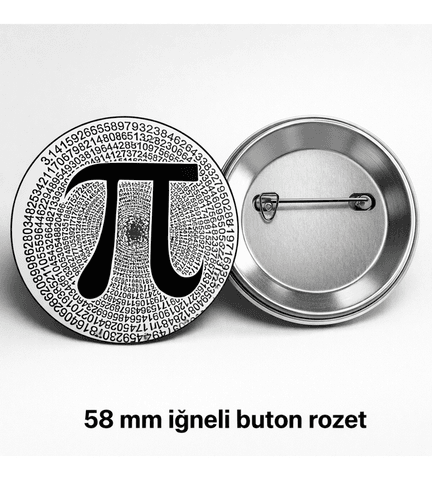 1 adet Pi günü Büyük boy foroğraf kağıdına baskı iğneli rozet