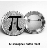 1 adet Pi günü Büyük boy foroğraf kağıdına baskı iğneli rozet