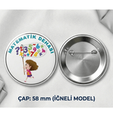 10 adet Matematik Dehası büyük boy iğneli rozet