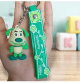 Sevimli köpek yeşil  silikon lüks anahtarlık çanta aksesuar