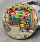 5 adet Okumayı Öğrendim Kız Çocuk büyük boy iğneli rozet