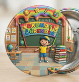 1 adet Okumayı Öğrendim Erkek Çocuk büyük boy iğneli rozet