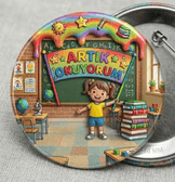 10 adet Artık Okuyorum Kız Çocuk büyük boy iğneli rozet