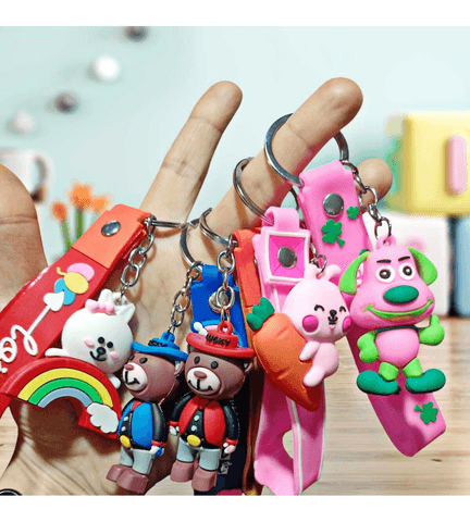 Sevimli köpek yeşil  silikon lüks anahtarlık çanta aksesuar