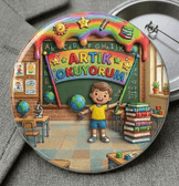 1 adet Artık Okuyorum Erkek Çocuk büyük boy iğneli rozet