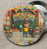 5 adet Artık Okuyorum ve Yazıyorum Erkek Çocuk büyük boy iğneli rozet