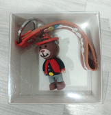 Şanslı ayıcık kırmızı  silikon lüks anahtarlık çanta aksesuar