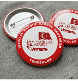 5 adet İstiklal Marşını Ezbere Okuyorum kaliteli baskı büyük boy iğneli rozet