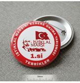 5 adet İstiklal Marşını Ezbere Okuma Yarışması Birincisi kaliteli baskı büyük boy iğneli rozet