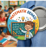 5 adet Matematik Dehası erkek öğrenci Büyük boy kaliteli baskı iğneli rozet