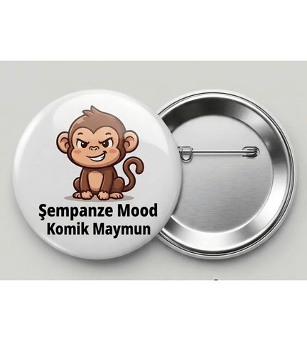5 adet BÜYÜK BOY şempanze mod iğneli rozet