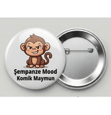 5 adet BÜYÜK BOY şempanze mod iğneli rozet