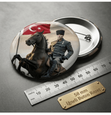 Mustafa kemal atatürk BÜYÜK BOY kaliteli baskı iğneli rozet